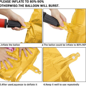 40" Number 6 Foil Balloon, Gold - Image 3