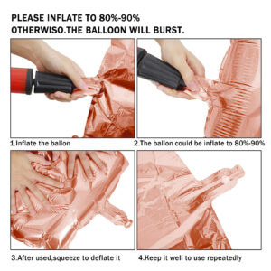 40" Number 6 Foil Balloon, Rose Gold - Image 3