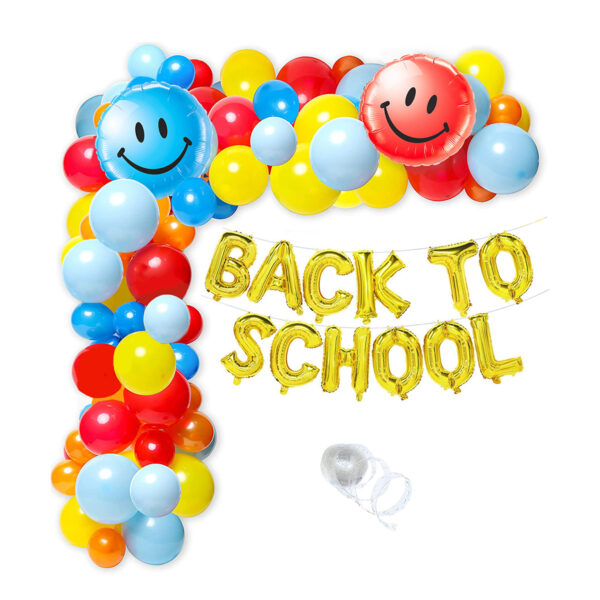 96-Pieces DIY Colorful Back To School Balloon Arch Decoration Kit