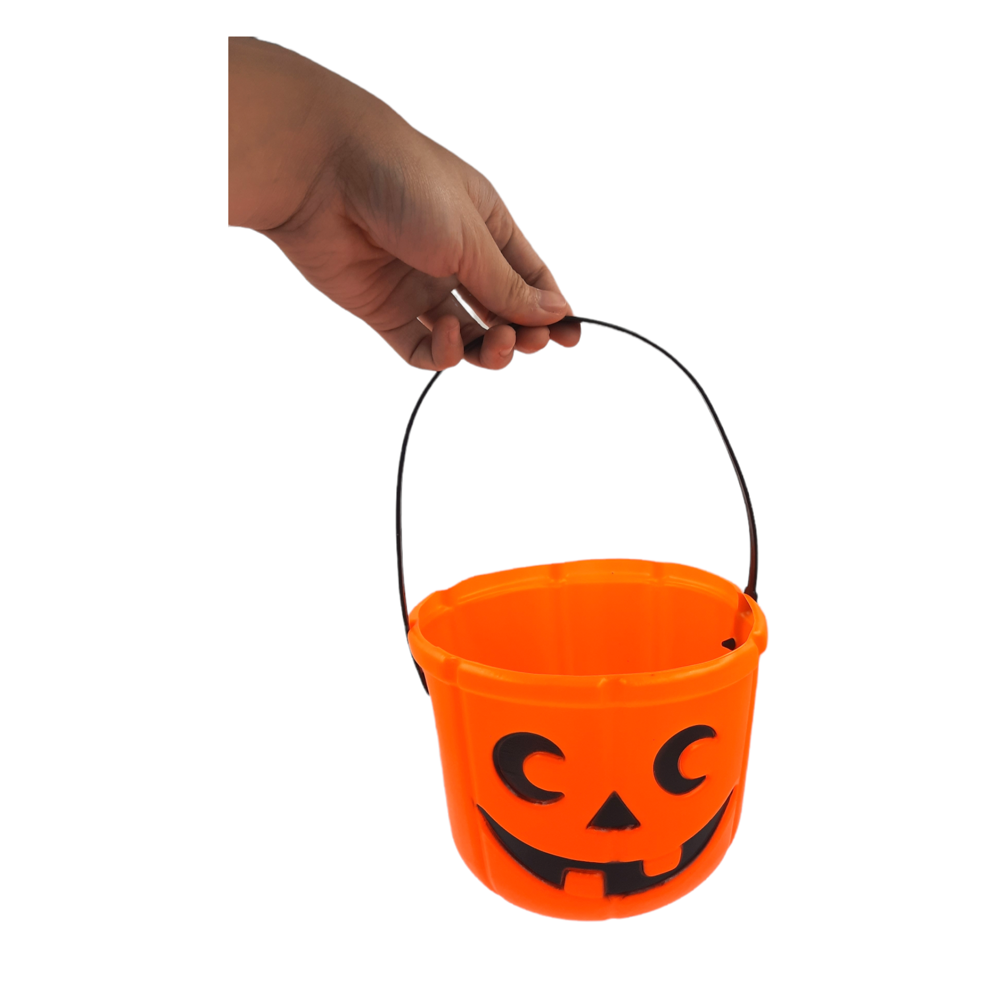 1 Piece Orange Pumpkin Halloween Trick or Treat Bucket Candy Bucket