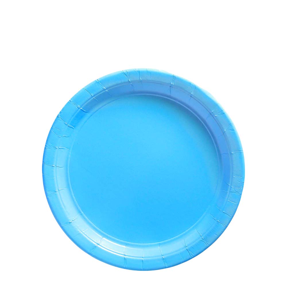 6Pieces 7″ Disposable Paper Plates Blue Party Time Dubai