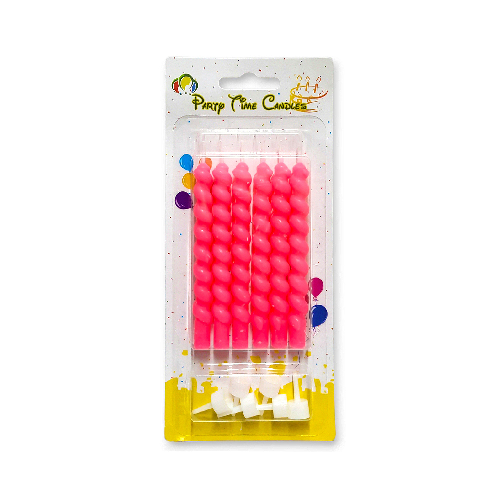 6Pieces Spiral Birthday Candle Pink Party Time Dubai