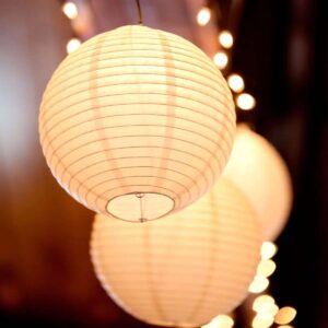 3-Pieces White LED Paper Lanterns - Party Decoration - Image 3