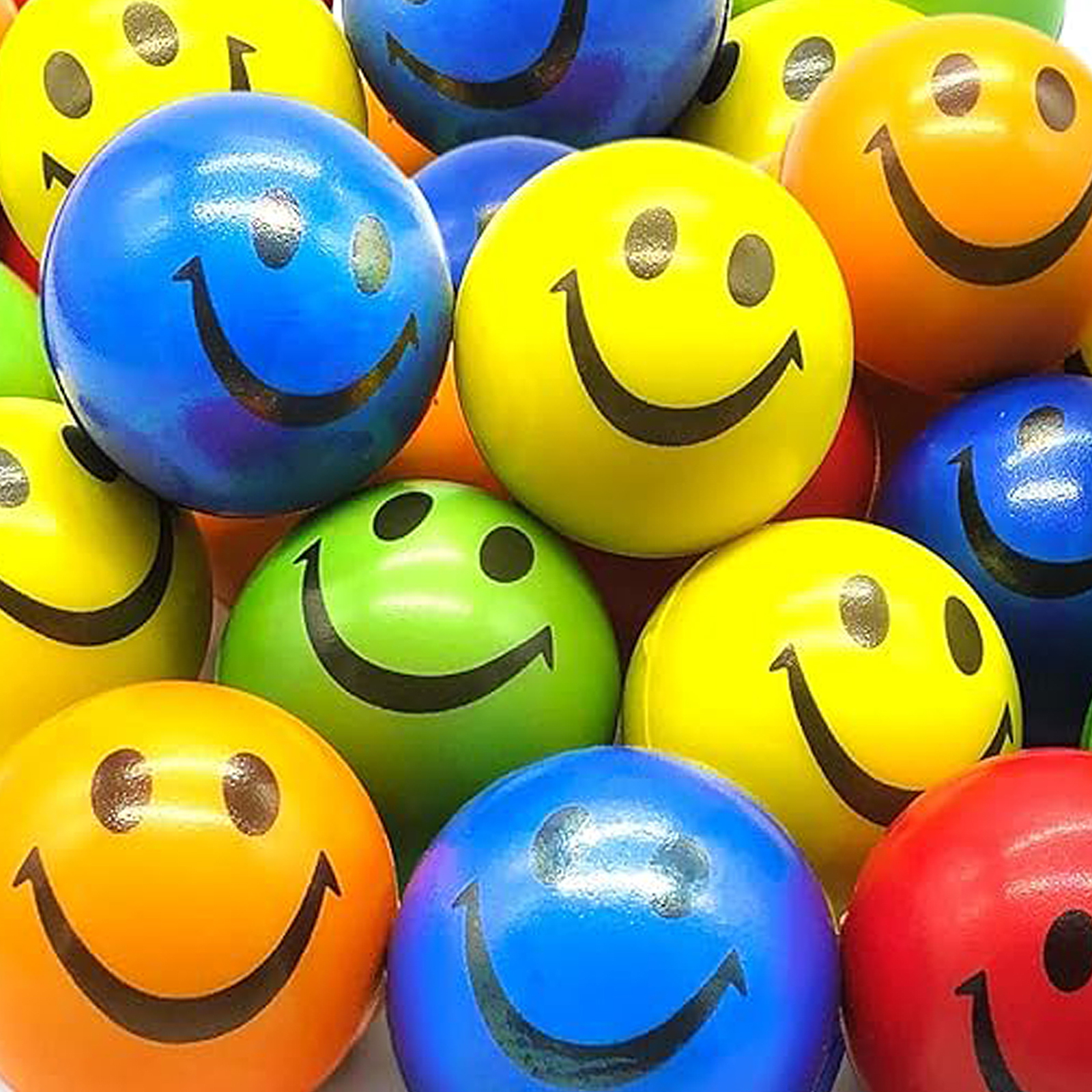 12Pieces 6.3cm Multicolor Smiley Balls Toys,