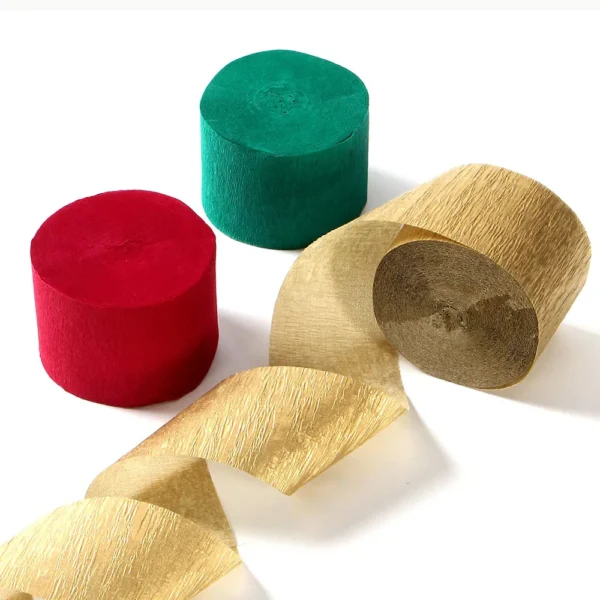 3Pieces 81ft Christmas Theme Crepe Paper Streamers Christmas