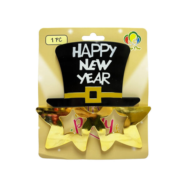 Black & Gold Happy New Year Eye Glasses, New Year’s Eve Party Props and ...