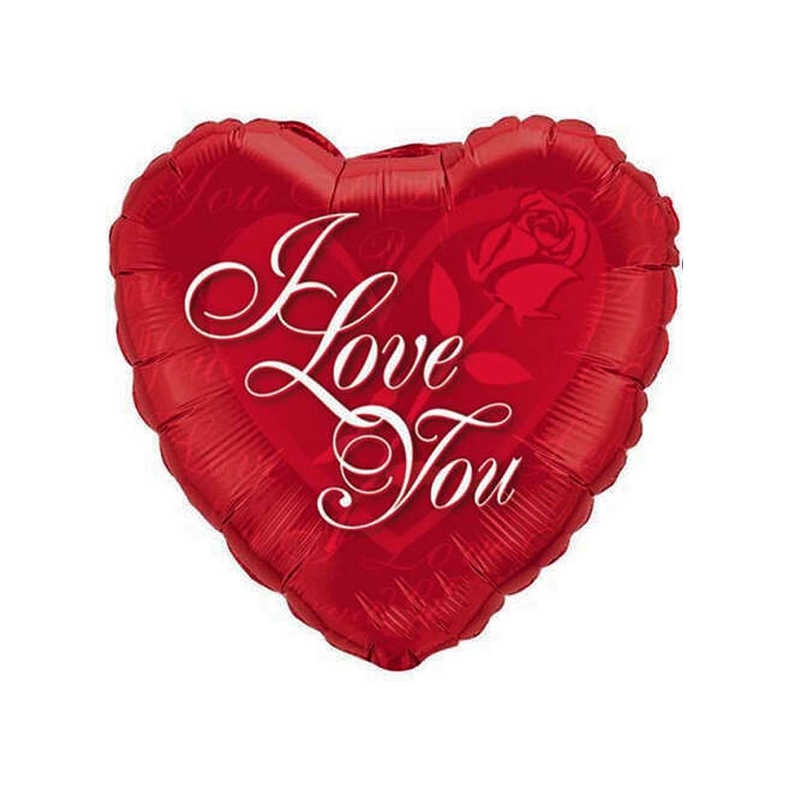 1 Piece 18inch I Love You Heart Foil Balloon, Red – Party Time Dubai