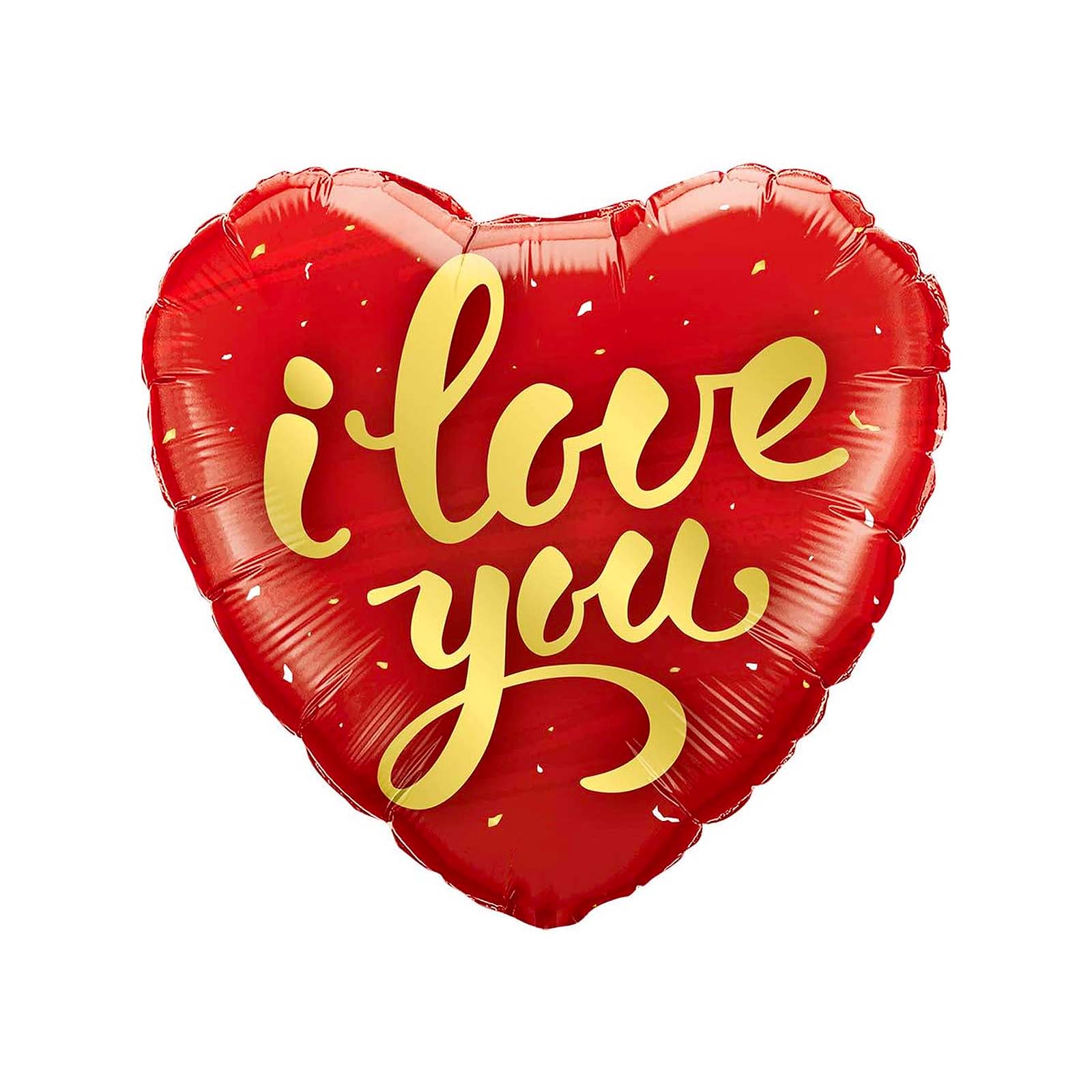 1 Piece 18inch I Love You Heart Foil Balloon, Red & Gold – Party Time Dubai