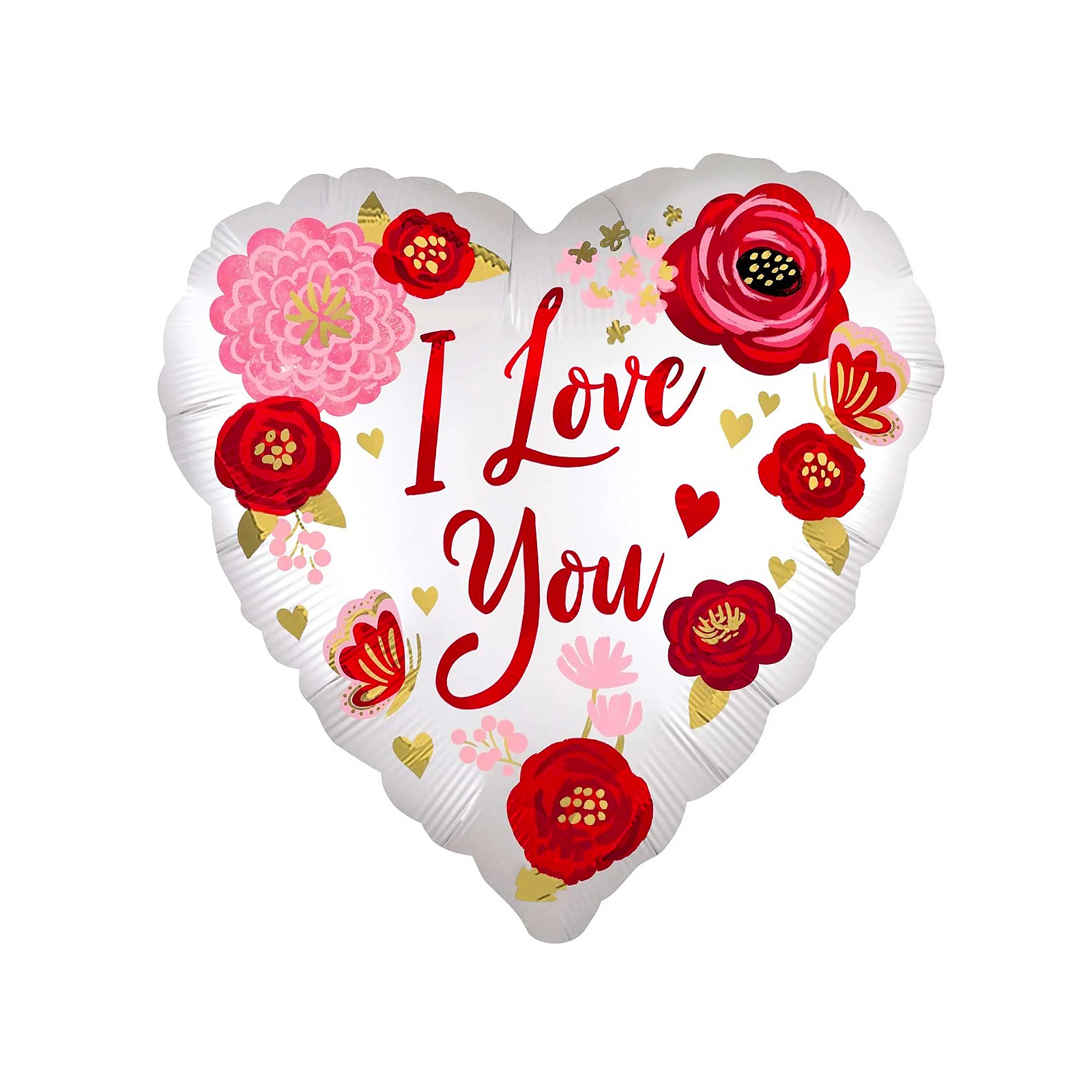 1 Piece 18inch I Love You Heart Foil Balloon, Flowers Design – Party ...