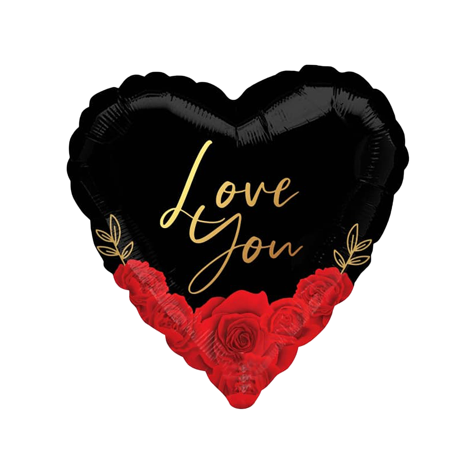 1 Piece 18inch I Love You Heart Foil Balloon, Black & Red – Party Time ...