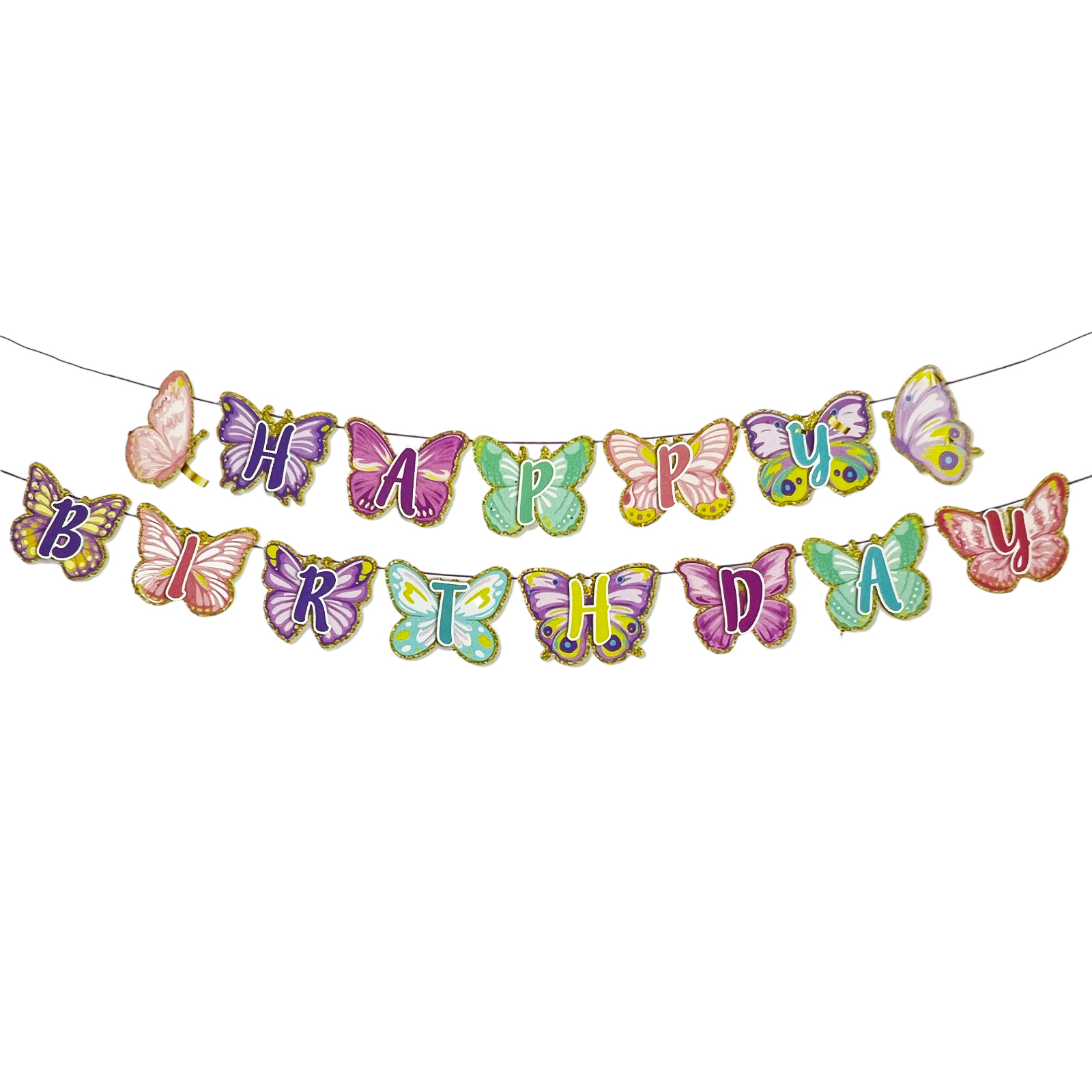 Butterfly Happy Birthday Banner – Birthday Party Decoration – Party ...