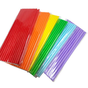 150 Pieces Rainbow Mix Color Paper Straws Disposable Tableware Party Supplies - Image 3