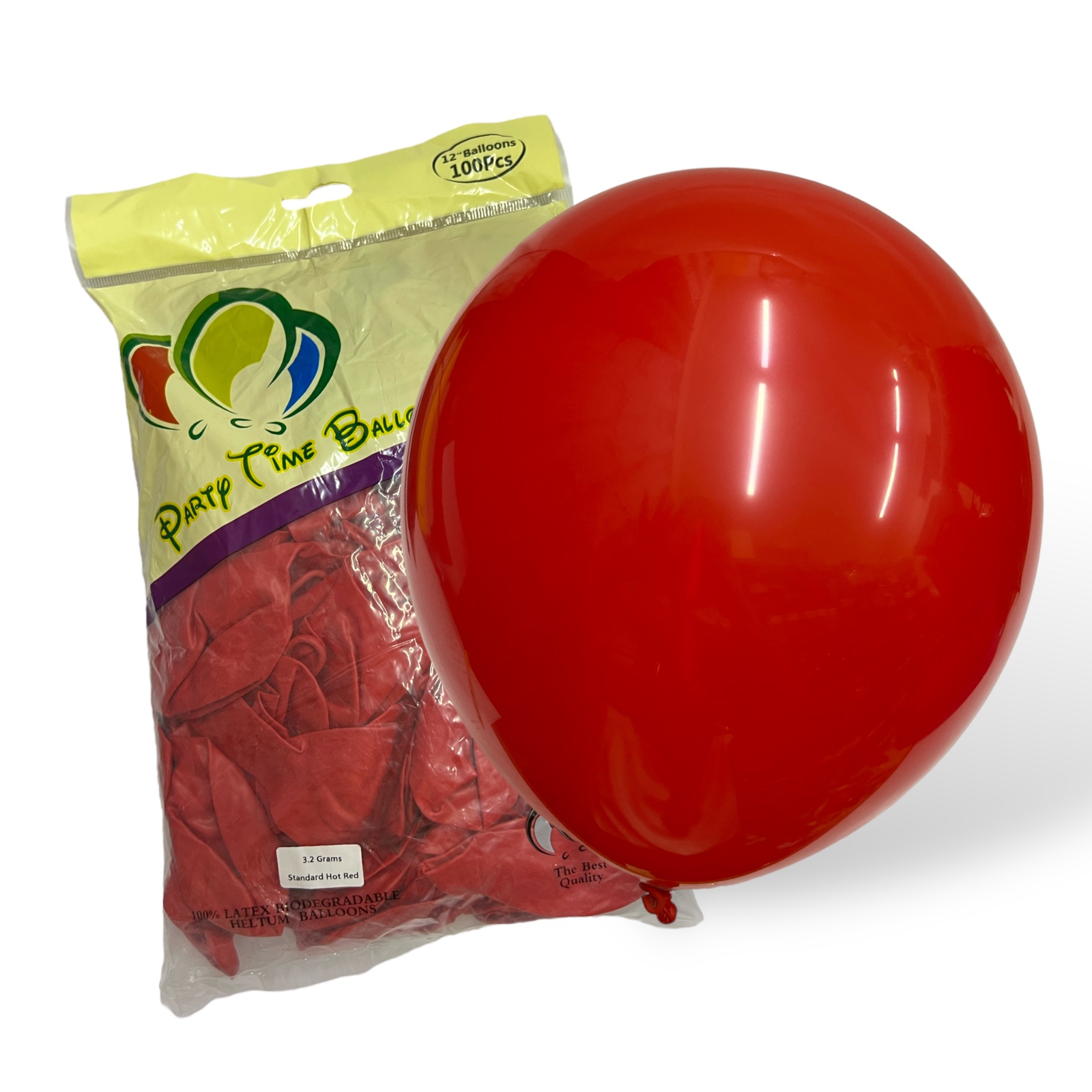 100pcs 12″ 3.2g Party Time Standard Red Latex Balloons – Party Time Dubai