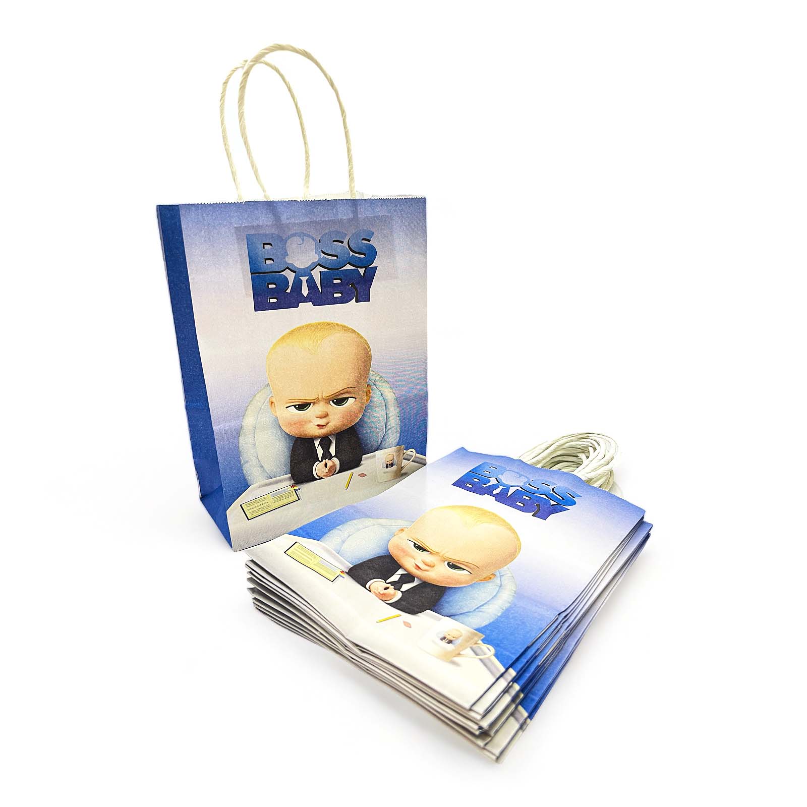 12 Pieces 22x15x8cm Boss Baby Paper Bags Theme Birthday Party Favor Bags