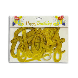 Glittery Gold Happy Birthday Banner, Birthday Party Decorations - Image 3