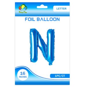 16" Letter N Foil Balloon, Blue - Image 1
