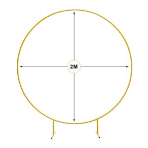 2 Meters Round Metal Balloon Arch Stand - Gold - Image 3