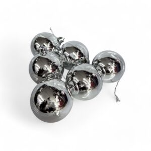 6pcs 6cm Silver Christmas Balls, Christmas Tree Ornaments - Image 3