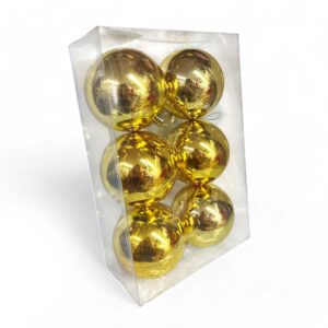 6pcs 10cm Gold Christmas Balls, Christmas Tree Ornaments - Image 3