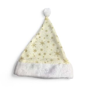 12pcs Snowflakes Design Plush Santa Hat, White Christmas Hat - Image 3