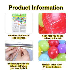 Balloon Drop Net, Holds Approx. 1000pcs of 9" Balloons - Balloon Decoration Accessory Party Supplies - Image 4