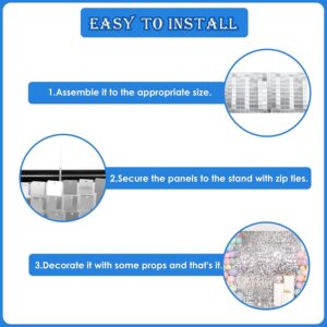 Box of 50 30x30cm Shiny Silver Sequin Panels Wall Backdrop, Party Decoration - Image 3