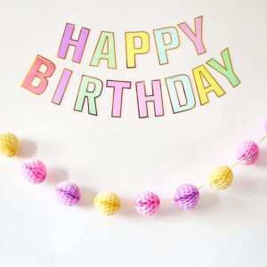 Pastel Colorful Happy Birthday Banner - Party Decorations - Image 3