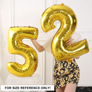 32" Number 6 Foil Balloon, Gold - Image 3