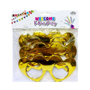 3pcs Set of Gold Heart Eyeglasses Set – Party Accessories - Image 1