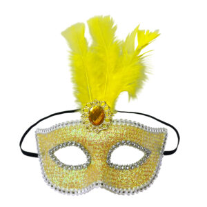 Masquerade Eye Masks, Yellow – Party Favor - Image 1