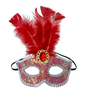 Masquerade Eye Masks, Red – Party Favor - Image 1
