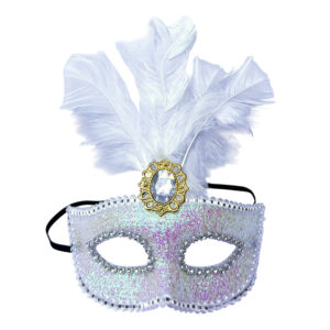 Masquerade Eye Masks, White – Party Favor - Image 1